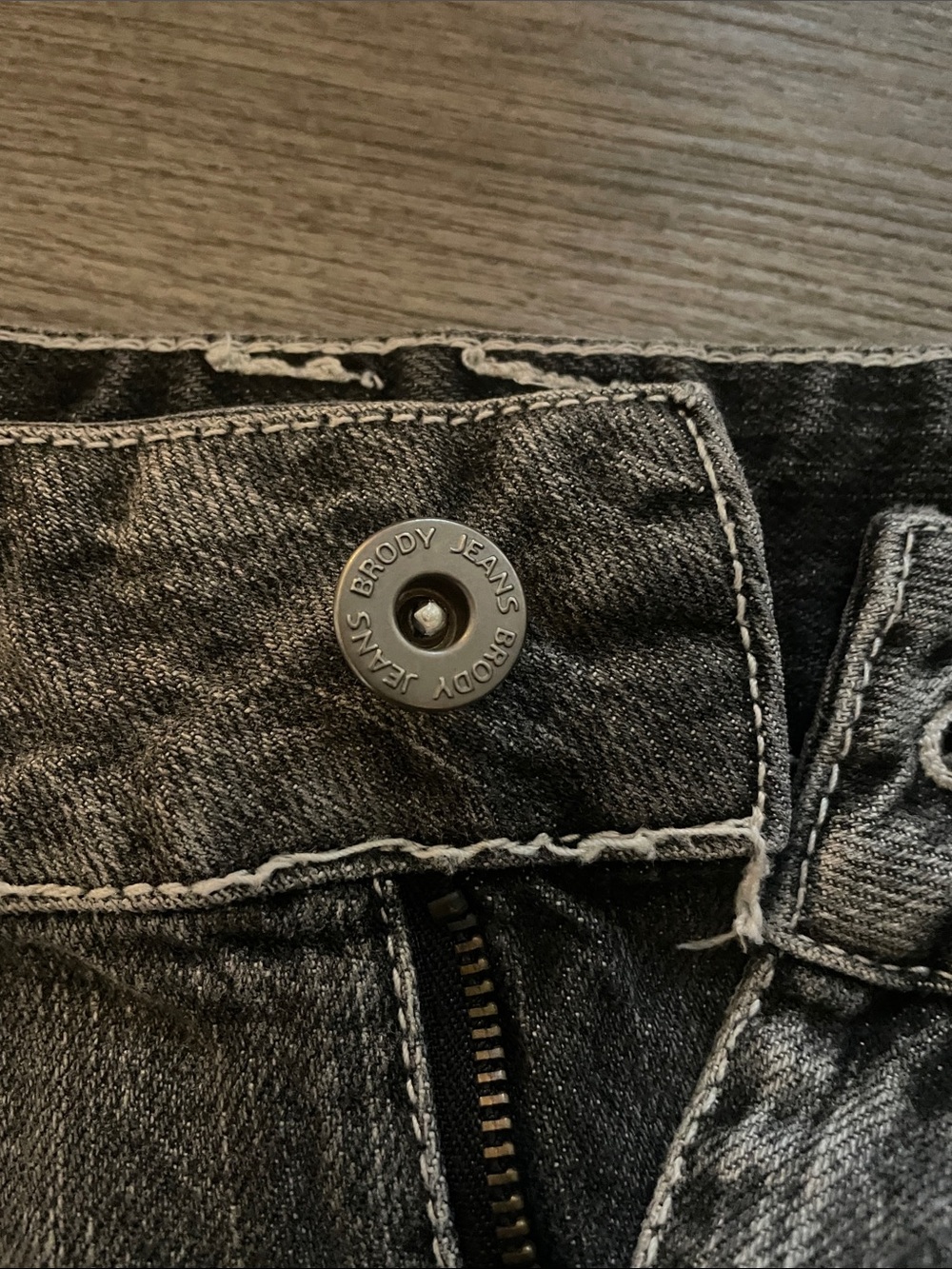 Brody Black Washed Denim Mini Skirt with Lace Trim - Picture 4 of 5